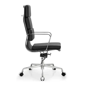 Senlan Office Chair PW303 Modern Computer Office Chair Fixed-Leg Conference Ergonomic Lift-and-Tilt Swivel Chair Aluminum Alloy Home Office School