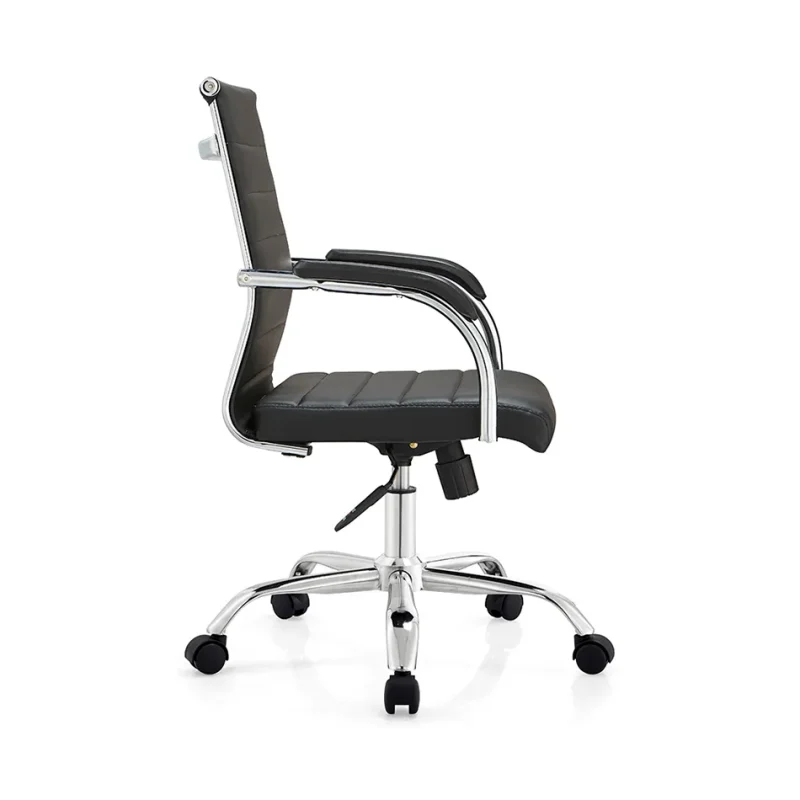 Senlan Office Chair W641PU Wholesale Mid-back Ergonomic Comfortable Swivel Pu Black Leather Office Chair