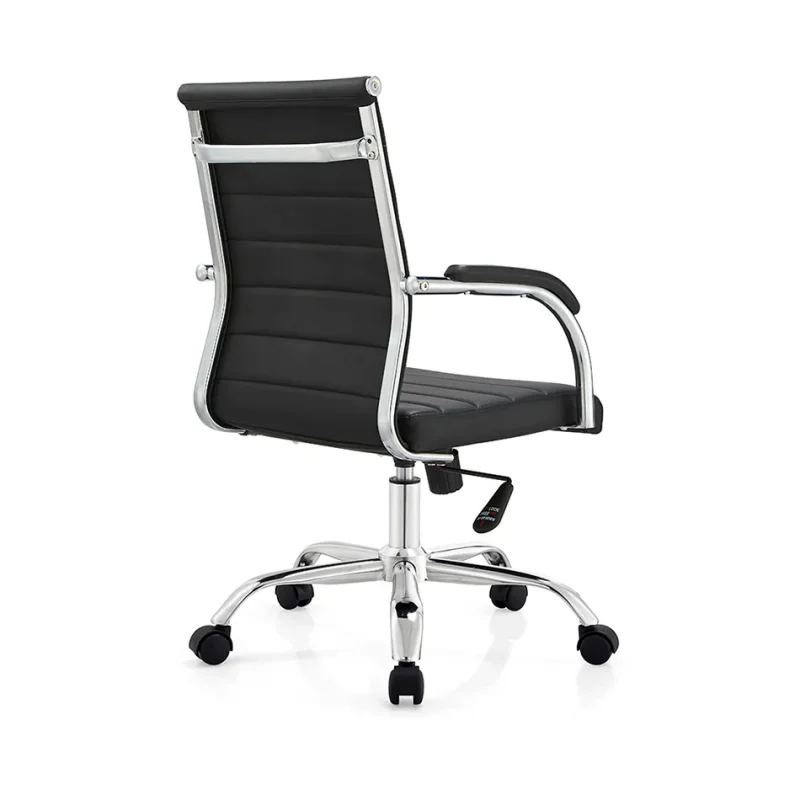 Senlan Office Chair W641PU Wholesale Mid-back Ergonomic Comfortable Swivel Pu Black Leather Office Chair