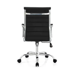 Senlan Office Chair W641PU Wholesale Mid-back Ergonomic Comfortable Swivel Pu Black Leather Office Chair