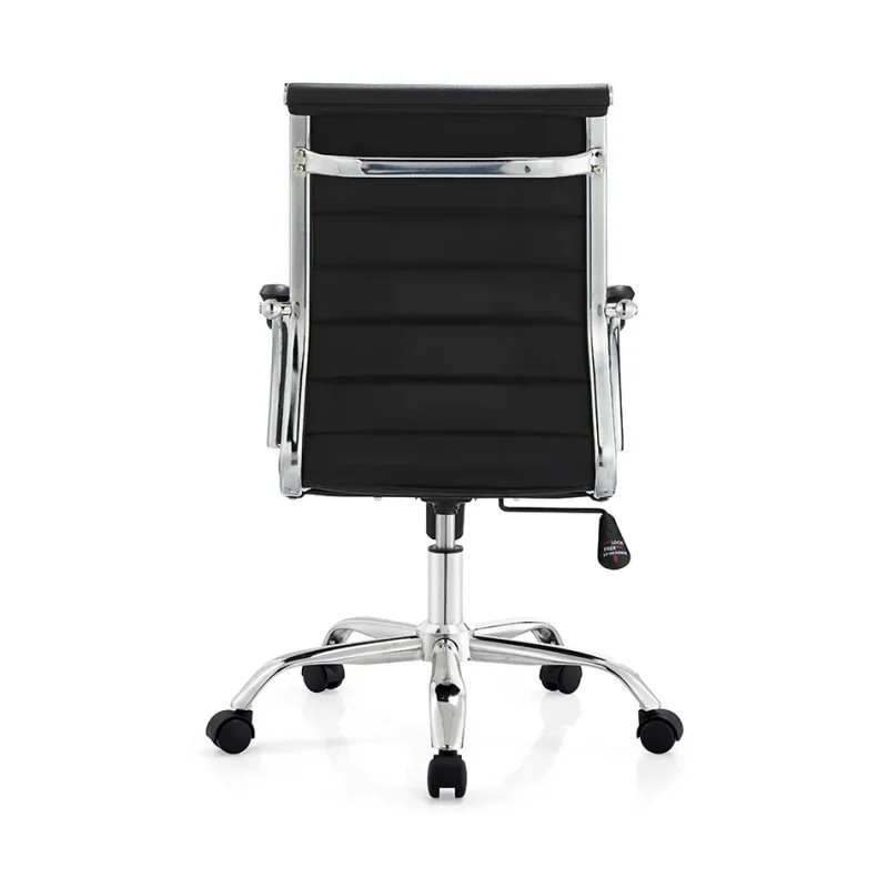 Senlan Office Chair W641PU Wholesale Mid-back Ergonomic Comfortable Swivel Pu Black Leather Office Chair