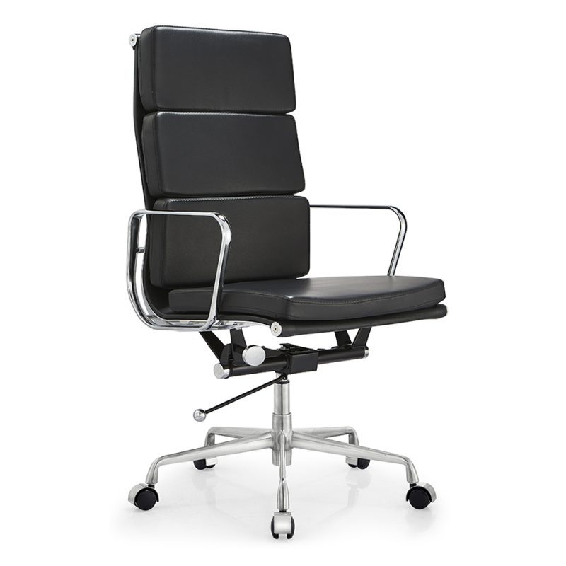 Senlan Office Chair PW303 Modern Computer Office Chair Fixed-Leg Conference Ergonomic Lift-and-Tilt Swivel Chair Aluminum Alloy Home Office School