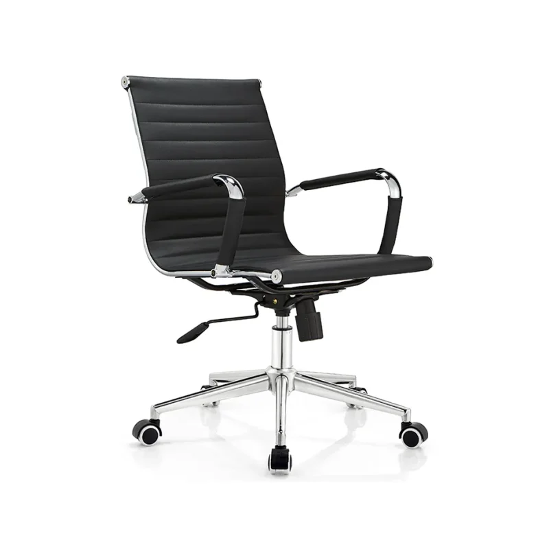 Senlan Office Chair D823 Black Leather Executive Office Chair for Conference Room Durable Iron Steel Material Plastic Executive Chair