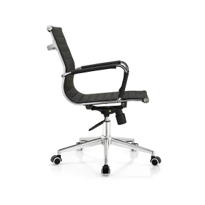 Senlan Office Chair D823 Black Leather Executive Office Chair for Conference Room Durable Iron Steel Material Plastic Executive Chair