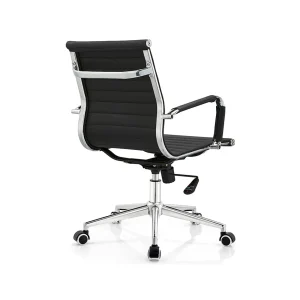 Senlan Office Chair D823 Black Leather Executive Office Chair for Conference Room Durable Iron Steel Material Plastic Executive Chair