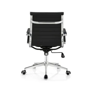 Senlan Office Chair D823 Black Leather Executive Office Chair for Conference Room Durable Iron Steel Material Plastic Executive Chair