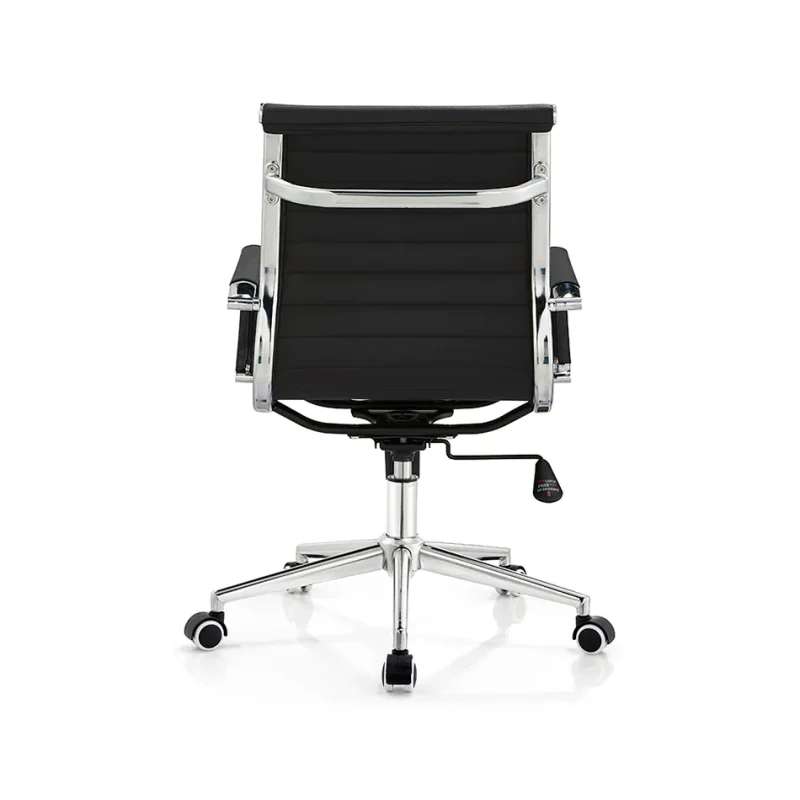Senlan Office Chair D823 Black Leather Executive Office Chair for Conference Room Durable Iron Steel Material Plastic Executive Chair