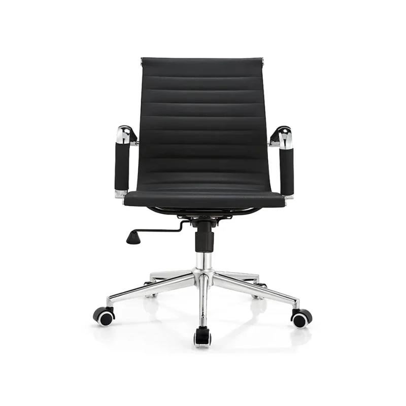 Senlan Office Chair D823 Black Leather Executive Office Chair for Conference Room Durable Iron Steel Material Plastic Executive Chair