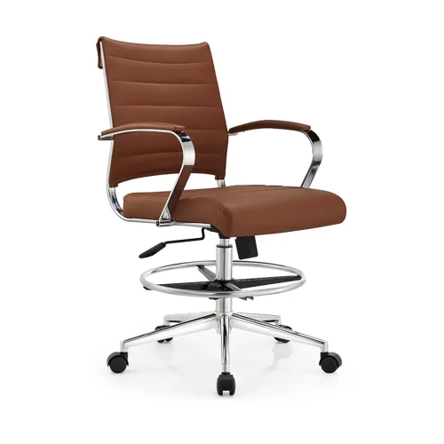 Senlan Office Chair A802Q Office Chair Manager Brown Leather Conference Popular Leather Ergonomic Pu Leather Executive Office Chair