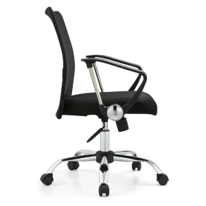 Senlan Office Chair SL707 Cheap Price Steel Base Upholstered Mesh Seat Solid Back Executive Chairs Modern Black PP Armrest Ergonomic Gliding Office Chair
