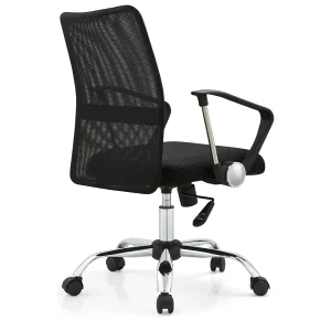 Senlan Office Chair SL707 Cheap Price Steel Base Upholstered Mesh Seat Solid Back Executive Chairs Modern Black PP Armrest Ergonomic Gliding Office Chair