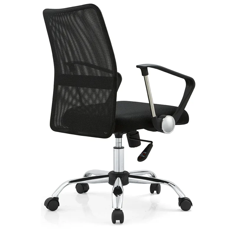 Senlan Office Chair SL707 Cheap Price Steel Base Upholstered Mesh Seat Solid Back Executive Chairs Modern Black PP Armrest Ergonomic Gliding Office Chair