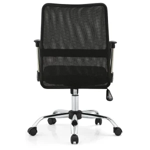 Senlan Office Chair SL707 Cheap Price Steel Base Upholstered Mesh Seat Solid Back Executive Chairs Modern Black PP Armrest Ergonomic Gliding Office Chair