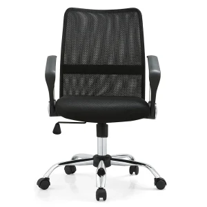 Senlan Office Chair SL707 Cheap Price Steel Base Upholstered Mesh Seat Solid Back Executive Chairs Modern Black PP Armrest Ergonomic Gliding Office Chair