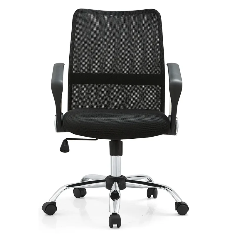 Senlan Office Chair SL707 Cheap Price Steel Base Upholstered Mesh Seat Solid Back Executive Chairs Modern Black PP Armrest Ergonomic Gliding Office Chair