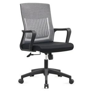 Senlan Office Chair SL524 Mid Back Black Mesh Backrest Swivel Office Computer Chair with Armrest