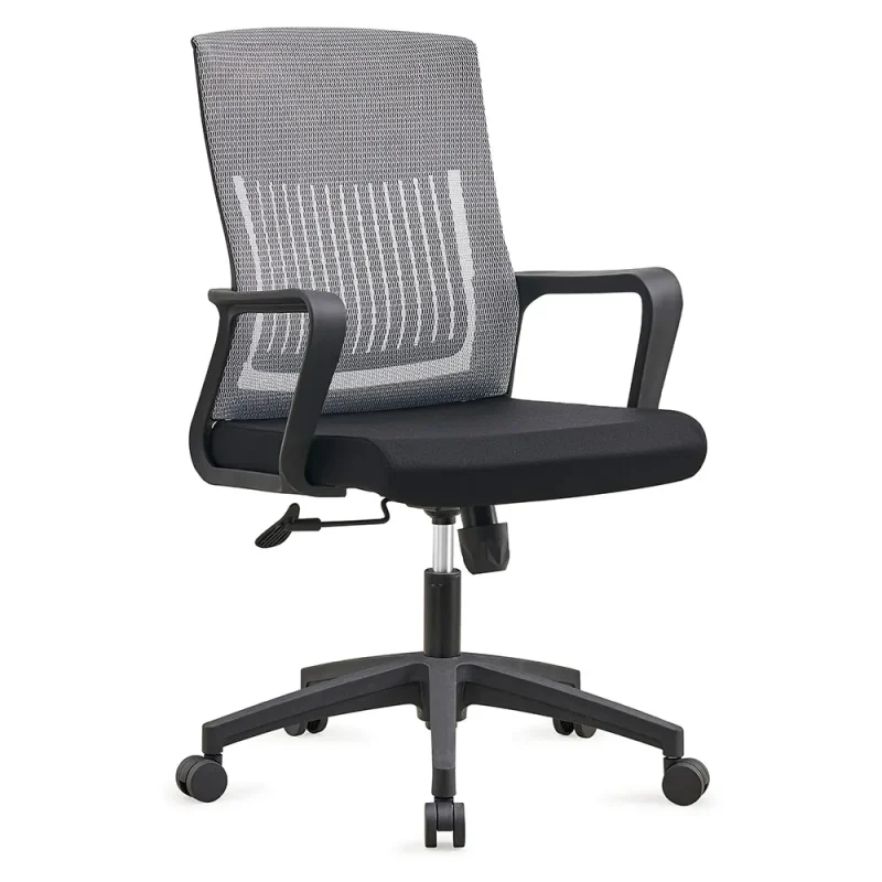 Senlan Office Chair SL524 Mid Back Black Mesh Backrest Swivel Office Computer Chair with Armrest