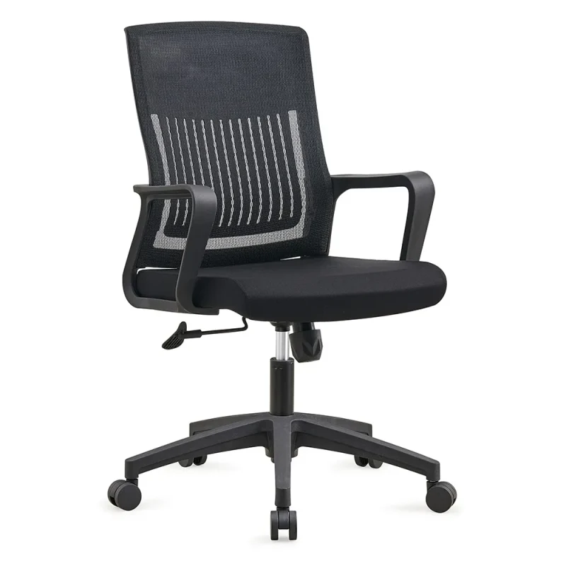 Senlan Office Chair SL524 Mid Back Black Mesh Backrest Swivel Office Computer Chair with Armrest