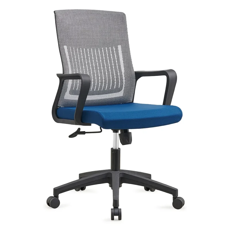 Senlan Office Chair SL524 Mid Back Black Mesh Backrest Swivel Office Computer Chair with Armrest